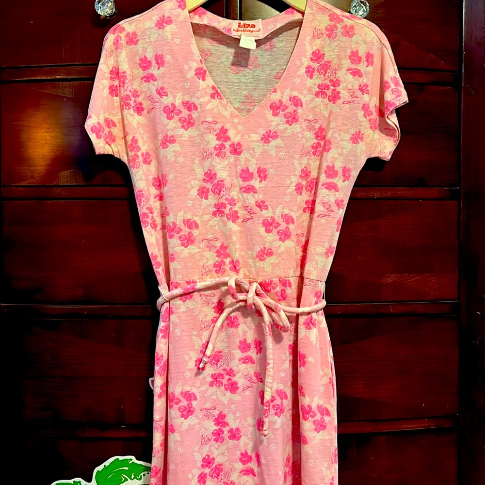 Lilly Pulitzer Vintage Liza Label Floral Print Dress